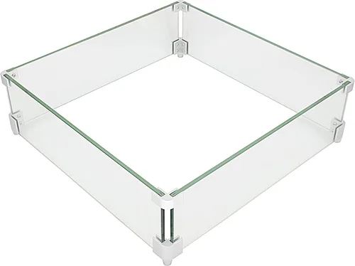 Vista 9 de FixtureDisplays® Protector de viento para hoguera de 20 x 20 pulgadas, cuadrado de 0.315 in de grosor, protector contra el viento para hogueras 997G