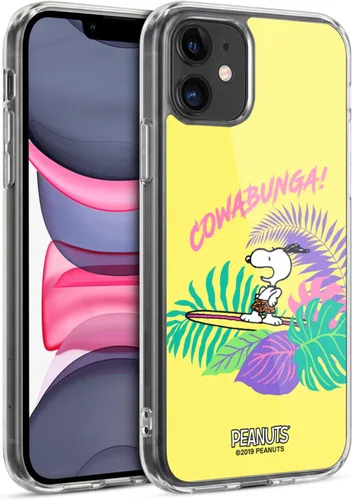 Vista 159 de Head Case Designs Funda de gel suave con licencia oficial de Peanuts Tropical Surf Snoopy Aloha Disco compatible con Apple iPhone 13 Mini Surf