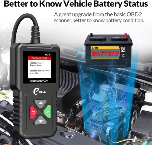 Vista 6 de Escáner EDIAG OBD2 YA-101 Lector de código automático para comprobar la luz del motor, sensor O2, prueba EVAP, prueba de monitor a bordo