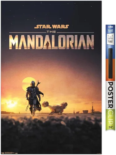 Vista 19 de Trends International Star Wars: The Mandalorian - Póster de pared de una hoja D23, 14.725 x 22.375 pulgadas, versión enmarcada de madera de granero