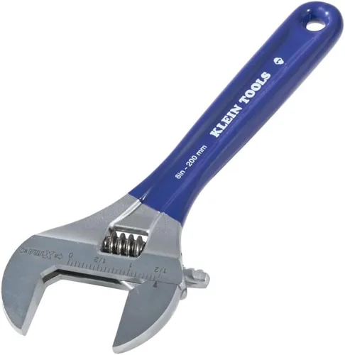 Vista 5 de Klein Tools D509-8 Llave ajustable, llave de transmisión forjada de mandíbula extra ancha con acabado cromado pulido, 8 pulgadas
