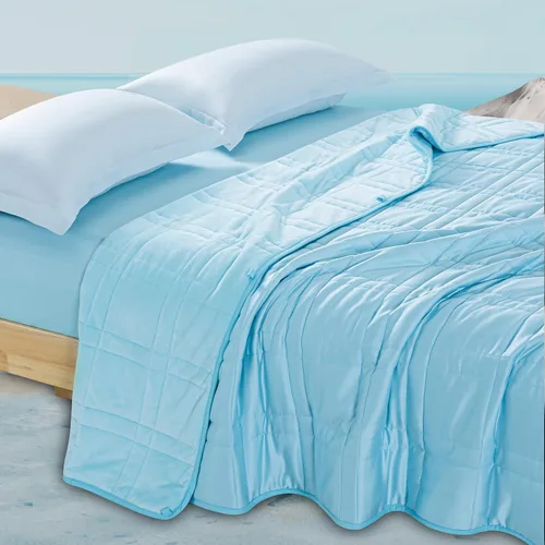 Vista 15 de OMYSTYLE Manta pesada reversible de 48x72 pulgadas y 15 libras para adultos, manta doble cara con peso de felpa corta cálida y tela Tencel fresca