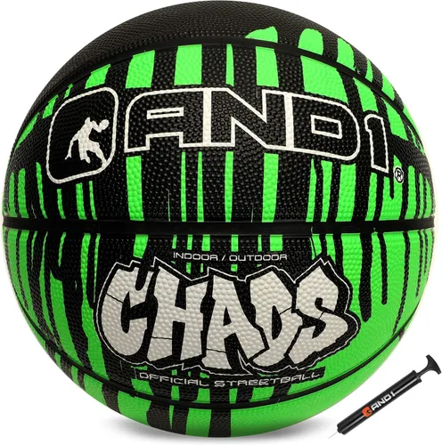 Vista 15 de AND1 Chaos Basketball: balón de goma de tamaño reglamentario oficial 7 (29.5 pulgadas), construcción de canal profundo, hecho