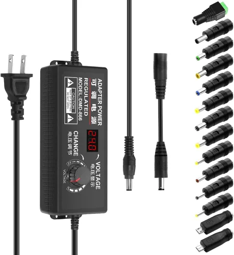 Vista 7 de Aclorol Adaptador de corriente universal de 30 W, 12 V, 9 V, 7,5 V, 6 V, 5 V, 4,5 V, 3 V, fuente de alimentación variable ajustable, convertidor