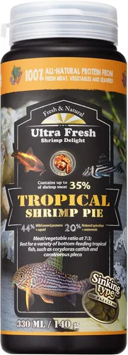 Vista 3 de Ultra Fresh Paquete de alimentos para pescado para alimentador de fondo, Pleco, Corydoras, bagre, verduras y pastel de camarones tropicales