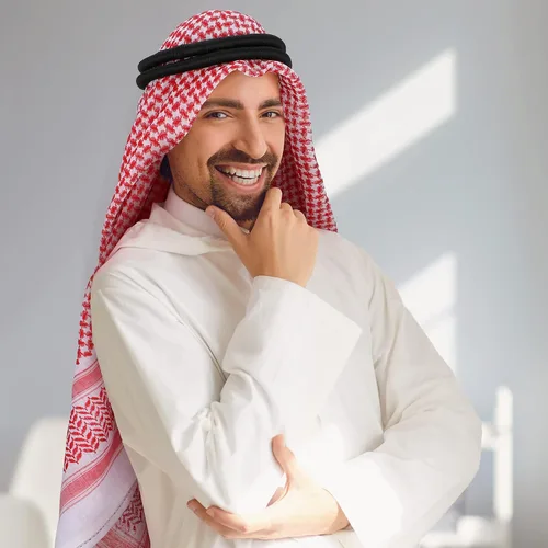 Vista 4 de Funtery 4 pañuelos para la cabeza árabe para hombres con cuerda Lgal Aqel Medio Oriente desierto Shemagh Wrap traje árabe turbante keffiyeh