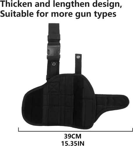 Vista 9 de EKIND Funda táctica para pierna caída, ajustable para diestros y muslos compatible con Nerf Elite Series Blaster (negro)