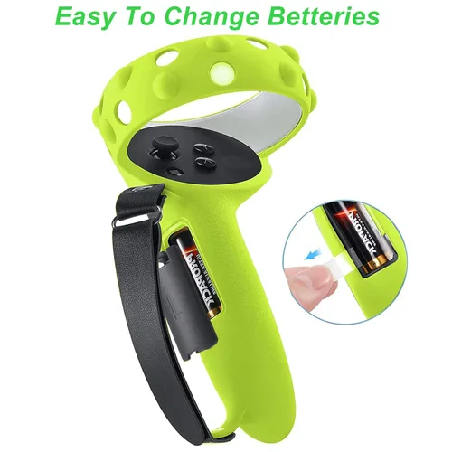Vista 2 de Compatible with MetaOculus Quest 2 Accessories Lengthening Controller Grip Cover with Battery Opening VR Shell Cover Silicone face Cover