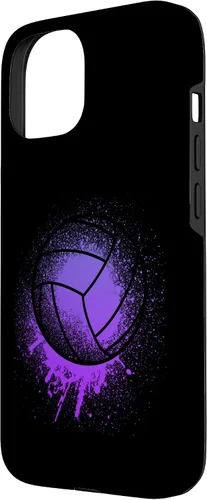 Vista 2 de iPhone 15 Jugador de Voleibol Deporte Niñas Mujeres Bday Purple Beach Team Case