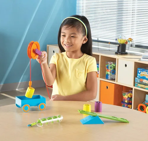 Vista 2 de Learning Resources Set de actividades STEM Simple Machines – Kits de ingeniería STEM para niños, kit de máquinas simples para aula, máquina