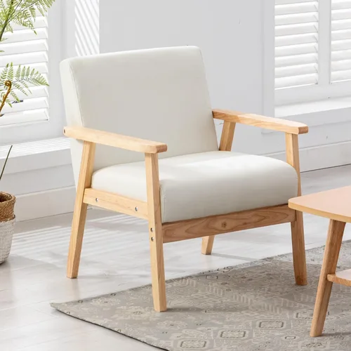 Vista 2 de Lilola Home Bahamas 25" W Silla de tela de lino beige