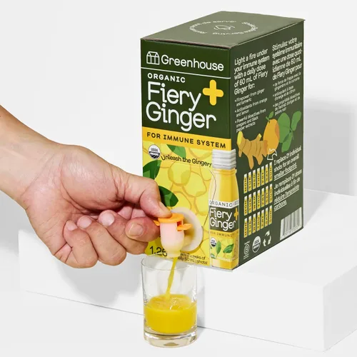 Vista 10 de Jugo de invernadero orgánico Farma-C+ Wellness Shots Vitamina C Inmune Shot prensado en frío con naranja, cereza de acerola, bayas de espino