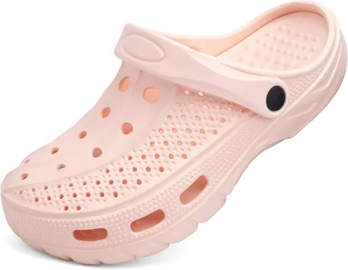 Vista 18 de ChayChax Zuecos con soporte de arco para hombre y mujer, zapatos de jardín, pantuflas antideslizantes para exteriores y playa con plantilla
