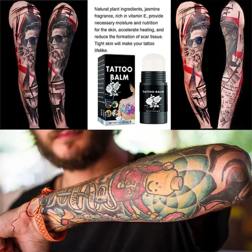 Vista 2 de Simple: manteca de tatuaje, bálsamo de cuidado posterior del tatuaje, cuidado del tatuaje, mejora del color que revive tatuajes viejos, hidrata