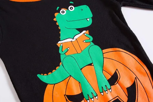 Vista 3 de Family Feeling Juegos de pijama de dinosaurio para niños pequeños, 100 % algodón