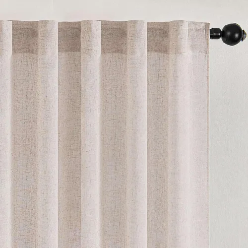 Vista 28 de Deconovo - Cortinas transparentes con filtro de luz de 84 pulgadas de largo Plata