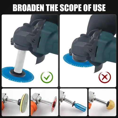 Vista 5 de 12 piezas de kit de accesorios para amoladora angular con tuercas de brida, varilla de conexión de eje extendido para amoladora angular con rosca