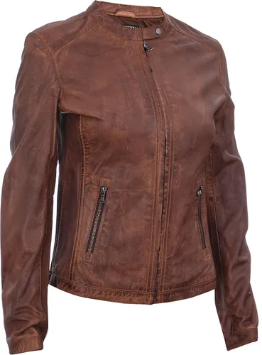 Vista 2 de Chaqueta de cuero vintage para mujer