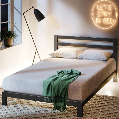 Vista 16 de ZINUS Heidi Marco de Cama con Plataforma de Metal, Base de Colchón de Acero, No Necesita Somier, Fácil Montaje, Individual, Negro