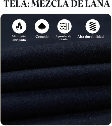 Vista 4 de Capa con capucha para mujer, estilo vintage, talla grande, para invierno Negro