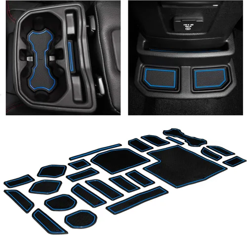 Vista 22 de Compatible con accesorios Jeep Compass 2018-2021 - Insertos de portavasos antideslizantes para interiores de alta calidad, antipolvo, tapetes