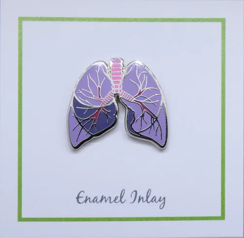Vista 3 de Jim Clift Design Pin de solapa esmaltado pulmones