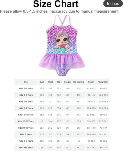Vista 7 de L.O.L. Surprise! Traje de baño de una pieza con diseño de sirena para niña