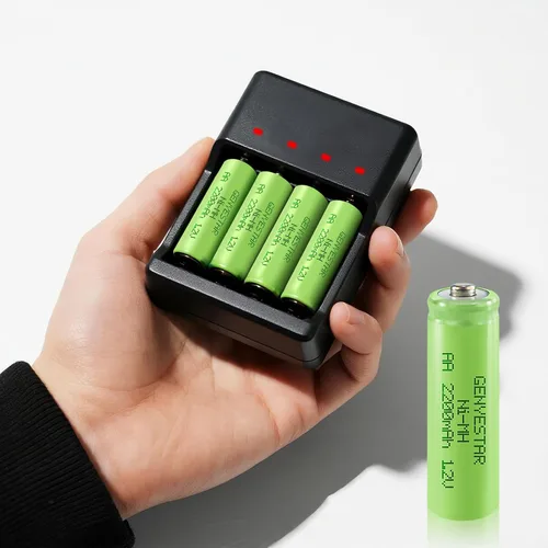 Vista 7 de Baterías AA recargables NIMH 1.2V doble A 2200mAh batería paquete de 8 para luces solares al aire libre, cadena de luz de batería, controles remotos