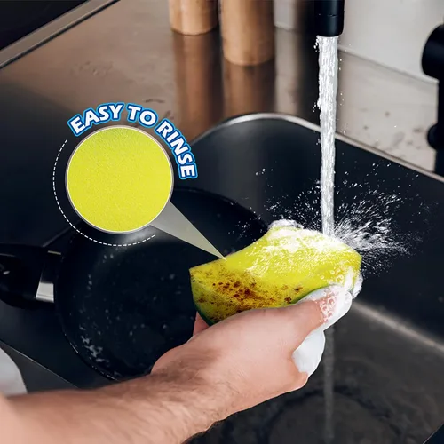 Vista 5 de Esponjas de limpieza de cocina,Paquete de 24 Eco Anti-Scratch para platos,Esponjas para fregar