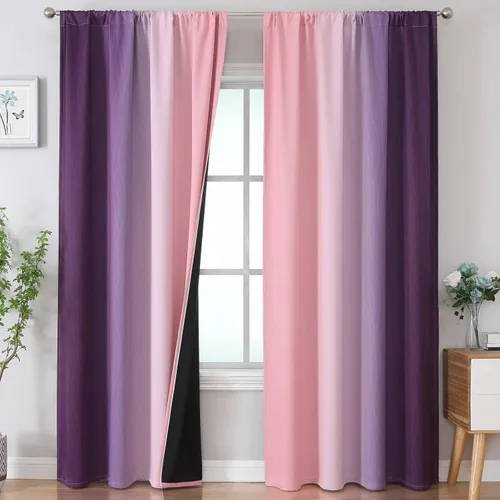 Vista 66 de Estelar Textiler Cortinas oscurecedoras beige y blanco grisáceo de 45 pulgadas de largo, cortinas graduadas con bloqueo de luz para baño, cortinas