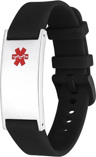 Vista 26 de LinnaLove Pulsera de alerta médica personalizada para hombres y mujeres, pulseras deportivas de acero inoxidable para identificación médica