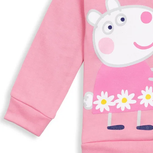 Vista 6 de Peppa Pig Conjunto de sudadera con capucha y leggings de forro polar para niñas de niños pequeños a niños grandes