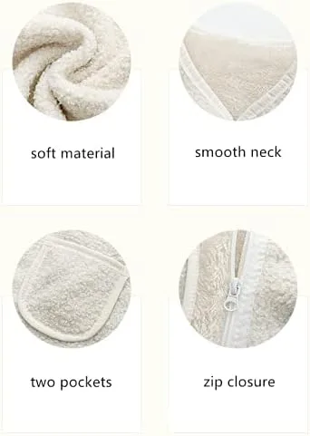 Vista 7 de warmstraw Chaleco de invierno para bebés niños y niñas, con cremallera, lindo chaleco suave