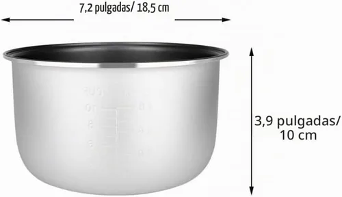 Vista 6 de Housoutil - Olla de repuesto para arrocera antiadherente, olla interior accesorios eléctricos de 7.28 x 7.28 x 4.33 pulgadas, inserto para sopa