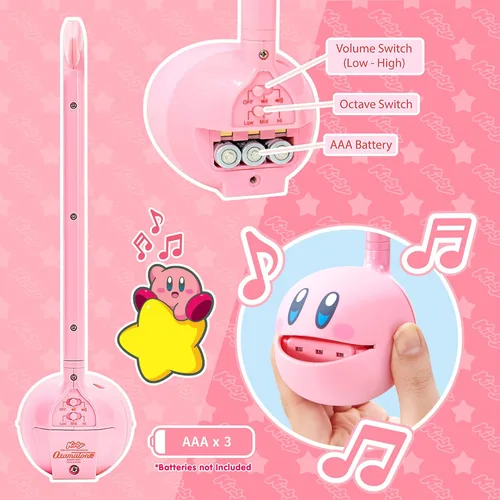 Vista 2 de Otamatone Kirby Rosa Estrella Héroe Instrumento Musical Electrónico Japonés Sintetizador de Música Portátil de Japón por Maywa Denki Studio, Premio