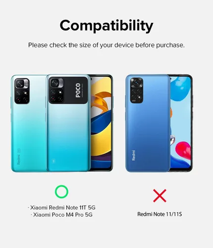 Vista 2 de Ringke Fusion-X - Funda compatible con Xiaomi Note 11T 5G / Poco M4 Pro 5G, parte trasera dura transparente, resistente, a prueba de golpes, TPU