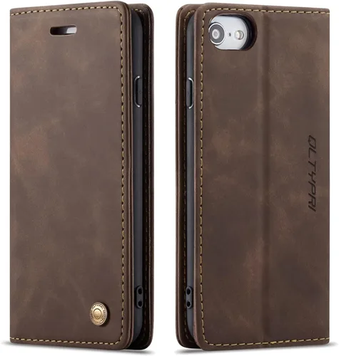 Vista 20 de QLTYPRI Funda de cuero para iPhone 6 Plus/6S Plus, Vintage Flip Folio Cover con ranura para tarjetas, cierre magnético, cubierta protectora a prueba