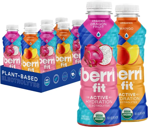 Vista 8 de Berri Fit Hidratación - Bebida deportiva natural con sabor a fruta del dragón orgánica, bebida de electrolitos a base de plantas, baja en calorías