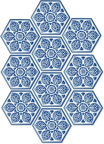 Vista 28 de Alwayspon 10 calcomanías hexagonales antideslizantes para el suelo, para decoración del hogar, despegar y pegar, autoadhesivas, para sala de estar