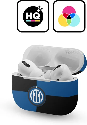 Vista 2 de Head Case Designs Calcomanía de vinilo con licencia oficial de la bandera del Inter Milán, compatible con Apple AirPods Pro