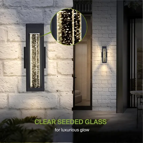 Vista 5 de ASD Lámpara LED de pared de vidrio de burbujas de 14 pulgadas 12 W, 300 lúmenes, 3000 K, 5000 K, 120 V, 3CCT, impermeable, regulable