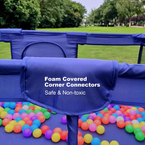 Vista 6 de Gaorui Pozo grande de pelotas para bebés para niños – Corralito portátil para interiores y exteriores, para niños pequeños, juegos de seguridad