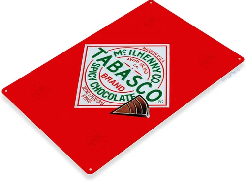 Vista 2 de Tin Sign TOBASCO Spicy Chocolate Clean B389