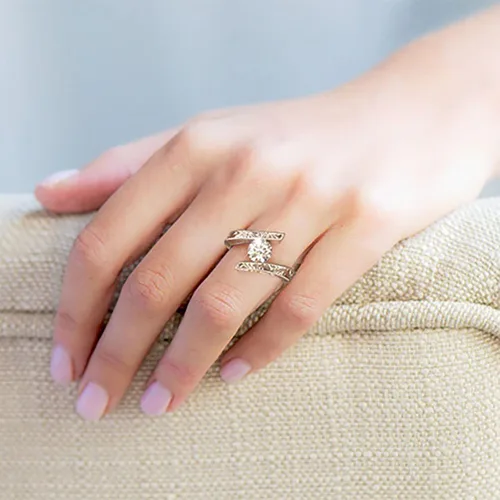 Vista 7 de Anillo de compromiso de aniversario para mujer, anillo de compromiso de boda, regalo de cumpleaños de Navidad
