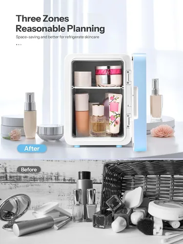 Vista 3 de Reemix Mini refrigerador 4L, 6 latas portátil AC+DC Power Cooler, Aqua
