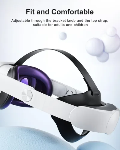 Vista 2 de Aolukytech Adjustable VR 3 Head Strap and Controller Grips Accessories Compatible with Meta Quest 3, Lightweight and Comfortable VR Headset Strap