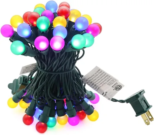 Vista 9 de Luces de Navidad Moradas G15 Luz de Globo en Cadena 50 LED 4.1m Enchufe Luces de Hadas Luces de Árbol de Halloween para Uso en Interiores y Púrpura
