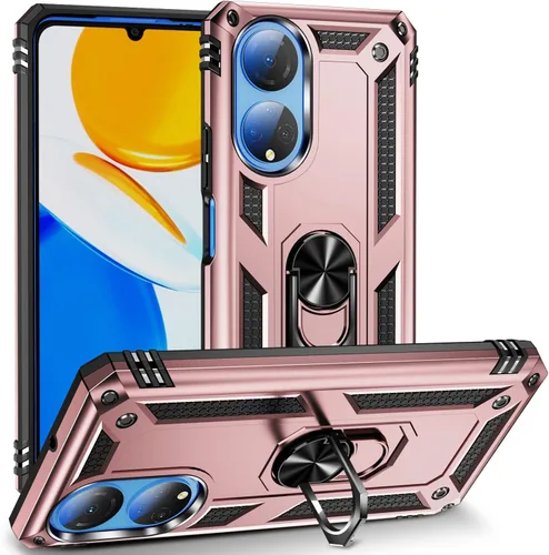 Vista 10 de Compatible con Honor X7, funda híbrida resistente con soporte giratorio y placa magnética para Honor X7