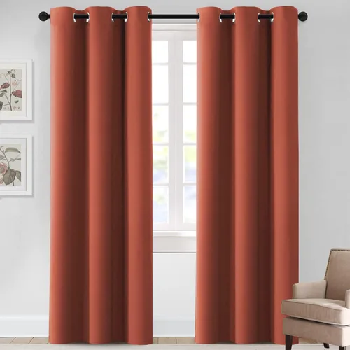 Vista 27 de MeilleMaison Cortinas opacas para dormitorio, con aislamiento térmico, oscurecimiento de habitación, cortinas insonorizadas para ventana, cortinas