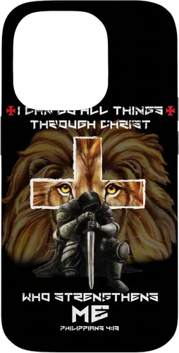 Vista 15 de Fundas para iPhone 11 Christian Phone Cases Men Bible Verse Philippians 4:13 Lion Case